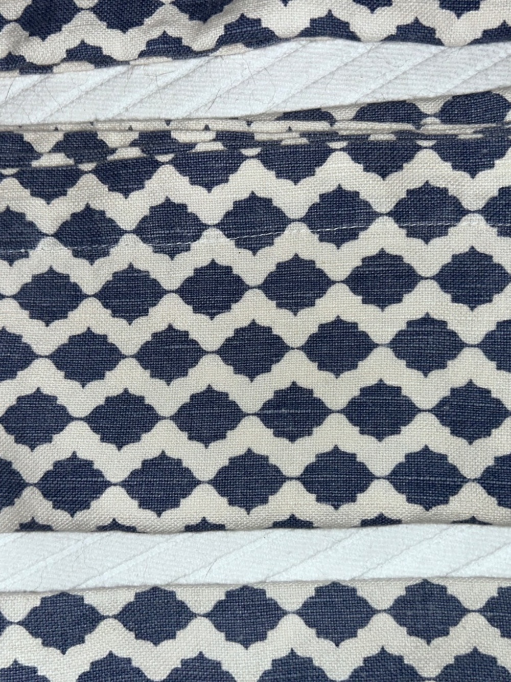 Pehr Chambray Blue Indian block print set 12 cotton napkins - Picture 4 of 4